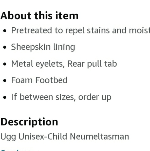 NIB UGG KIDS NEUMEL TASMEN BOOTS NAVY ๐ BLUE Sz. US 2 or 3 - Picture 9 of 12